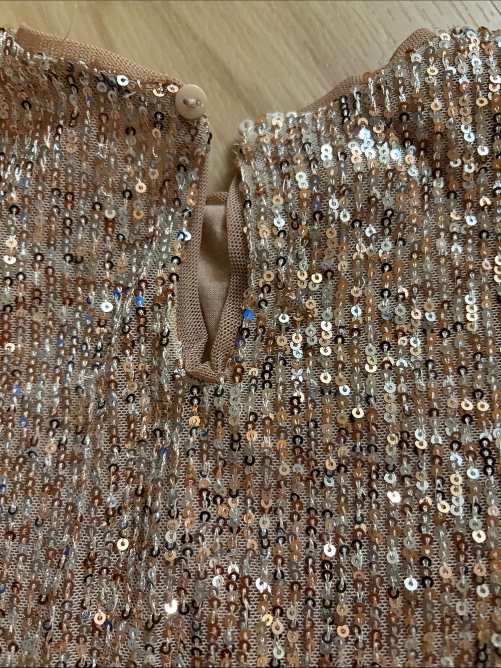 Zara Girls Sparkle Gold Sequin Kids Dress - Picture 3 of 5